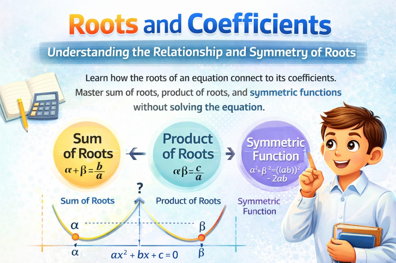 Learn Roots and Coefficients: Understanding the Relationship and Symmetry of Roots (alpha/ Beta)